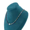 Colier Turmalina multicolora si Granat Rhodolit discuri fatetate 3mm si Perla de cultura 7mm cu elemente aurii, imagine 3