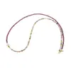 Colier Turmalina multicolora si Granat Rhodolit discuri fatetate 3mm si Perla de cultura 7mm cu elemente aurii
