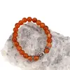 Bratara Carneol sfere si chipul lui Buddha pe elastic, 8mm, imagine 3
