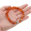 Bratara Carneol sfere si chipul lui Buddha pe elastic, 8mm, imagine 4