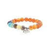 Bratara Carneol si cristalele celor 7 chakre sfere cu simbol OM pe elastic, 8mm, imagine 2