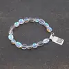 Bratara cu pietre semipretioase Angel Aura Cuart oval neregulat, 8-12mm, imagine 2