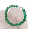 Bratara din cristale naturale Agat verde cuburi fatetate, 7mm, imagine 3
