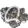 Bratara din cristale naturale Cuart roz cuburi fatetate, 8mm, imagine 2