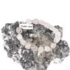Bratara din cristale naturale Cuart roz cuburi fatetate 8mm si discuri 3mm, imagine 3