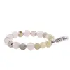 Bratara din cristale naturale Cuart roz si Prehnit sfere fatetate, 8-10mm, imagine 2