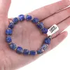 Bratara din cristale naturale Lapis lazuli cuburi fatetate, 8-9mm, imagine 4