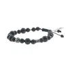 Bratara din cristale naturale Onix mat cu elemente din Argint 925 pe nod culisant, 6-8mm, imagine 2