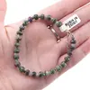 Bratara din cristale naturale Rubin in zoisit discuri fatetate si sfere, 3-6mm, imagine 4