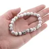 Bratara Howlit sfere si chipul lui Buddha pe elastic, 8mm, imagine 4