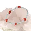 Bratara Larimar discuri fatetate si Coral freeform cu bumbi argintii, 3-11mm, imagine 3