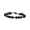 Bratara pentru barbati Roca vulcanica si Onix mat sfere pe nod culisant cu zircon, 8-9mm, imagine 2