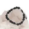 Bratara pentru barbati Roca vulcanica si Onix mat sfere pe nod culisant cu zircon, 8-9mm, imagine 3