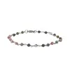 Bratara pentru glezna Turmalina multicolora sfere fatetate din metal antichizat, 4mm, imagine 2