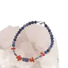 Bratara Sodalit, Coral si Iolith cu bumbi argintii, 5-8mm, imagine 3