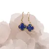 Cercei cu agatatoare Lapis Lazuli trifoi cu montura aurie, 18mm, imagine 2