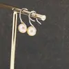 Cercei cu agatatoare Perle de cultura crem A+, 8mm, imagine 3