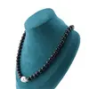 Colier Onix sfere si Perla de cultura freeform cu bumbi argintii, 8-18mm, imagine 3