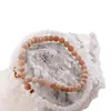 Colier Piatra Lunii alba si Piatra Lunii piersica sfere cu bumb auriu, 5-6mm, imagine 4