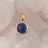 Pandantiv Lapis Lazuli patrat cu montura aurie, 15mm, imagine 2