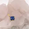 Pandantiv Lapis Lazuli trifoi cu montura aurie, 18mm, imagine 2