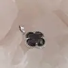 Pandantiv Rodonit trifoi cu montura argintie, 18mm, imagine 2