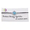 Bratara Therapy Agat bleu trifoi cu montura aurie