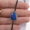 Bratara Therapy Lapis Lazuli oval cu montura argintie, imagine 2