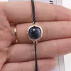 Bratara Therapy Lapis Lazuli patrat cu montura aurie, imagine 2