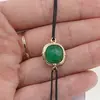 Bratara Therapy Onix verde patrat cu montura aurie, imagine 2