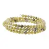 Bratara tripla ajustabila cu cristale naturale Jad olive sfere 4mm, imagine 2