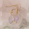 Cercei cu agatatoare Ametist lavanda oval ascutit cu montura aurie, 22mm, imagine 2