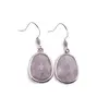 Cercei cu agatatoare Lepidolit oval cu montura argintie, 20mm
