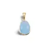 Pandantiv Agat bleu oval cu montura aurie, 20mm