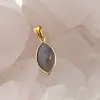 Pandantiv Agat natural oval ascutit cu montura aurie, 22mm, imagine 2