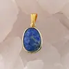 Pandantiv Lapis Lazuli oval cu montura aurie, 20mm, imagine 2