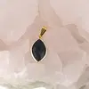 Pandantiv Obsidian oval ascutit cu montura aurie, 22mm, imagine 2