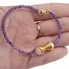 Bratara Ametist sfere fatetate 3mm si element decorativ cu Selenit, imagine 3