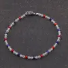 Bratara Cristal de stanca, Lapis Lazuli si Agat rosu sfere fatetate, 3mm