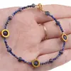 Bratara Lapis Lazuli si Safir cu sfere din inox, 2-4mm, imagine 3
