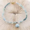 Bratara Larimar, Apatit si Acvamarin sfere si discuri fatetate, 3-10mm, imagine 2