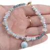 Bratara Larimar, Apatit si Acvamarin sfere si discuri fatetate, 3-10mm, imagine 3
