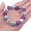 Bratara Larimar si Ametist A+ sfere 10mm cu element argintiu, imagine 3