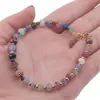 Bratara Mix cristale discuri 5-6mm si sfere fatetate 3mm, cu bumbi aurii, imagine 3