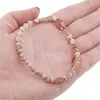 Bratara Opal roz si Piatra lunii discuri fatetate 5mm si bumbi aurii, imagine 3