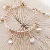 Bratara Perle de cultura albe si roz neuniforme cu talismane, 4-8mm, imagine 2
