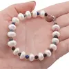 Bratara Perle de cultura albe turtite si mix cristale, 4-8mm, imagine 3