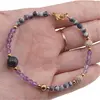 Bratara Safir si Ametist sfere si sfere fatetate cu elemente aurii, 4-8mm, imagine 3