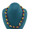 Colier confectionat manual cu Agate roz si galben mate, Onix mat sfere 8mm, imagine 2