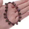 Colier Granat briolete si discuri fatetate, 3-10mm, imagine 5